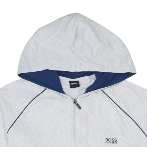 Hugo Boss Mens Grey Full Zip Hoodie Size L Regular Fit