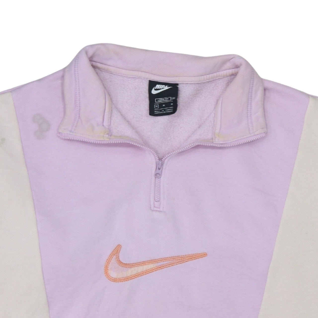 Nike Women’s Lilac & Beige 1/4 Zip Loose Fit Sweatshirt M