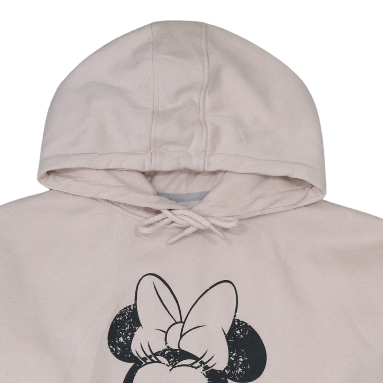 Primark Women Beige Minnie Mouse Pullover Hoodie XL Fleece Lined
