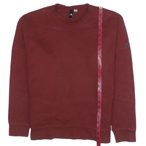 Adidas Mens Red Crew Neck Pullover Sweatshirt Size L