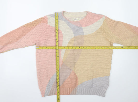 Fat Face Women's Multicoloured Cotton Crew Neck Pullover Jumper Size 14