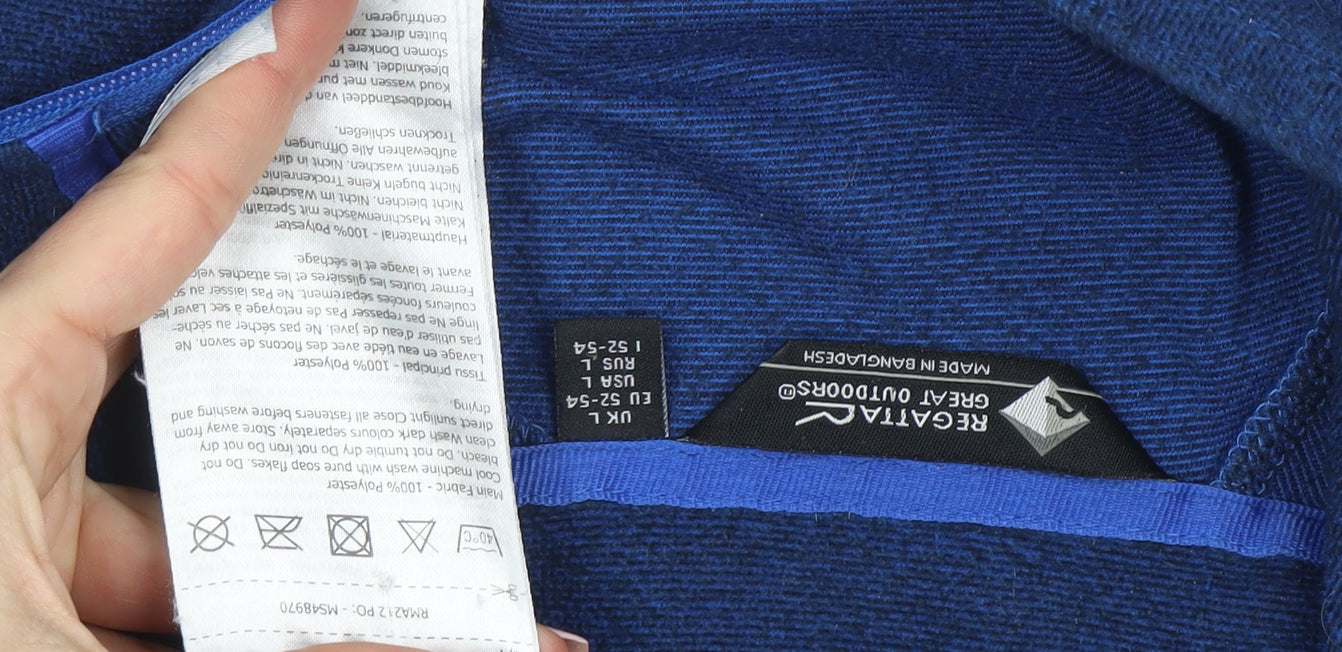 Regatta Mens Blue 1/4 Zip Fleece Pullover Sweatshirt L