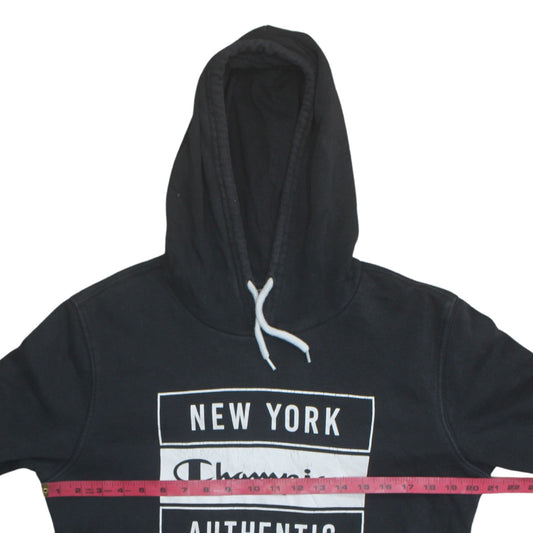 Champion Men's Black Pullover Hoodie Medium Graphic New York Authentic