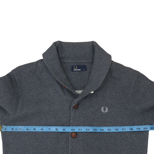Fred Perry Men's Grey Button Cardigan Sweatshirt M