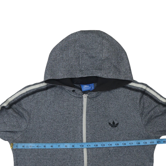 Adidas Mens Grey Full Zip Hoodie Size M Sportswear Hooded Jacket