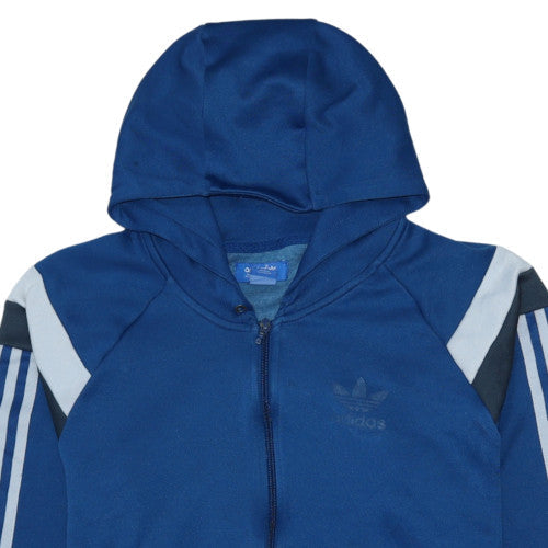 adidas Mens Blue Full Zip Hoodie Size M Sports Retro Jacket