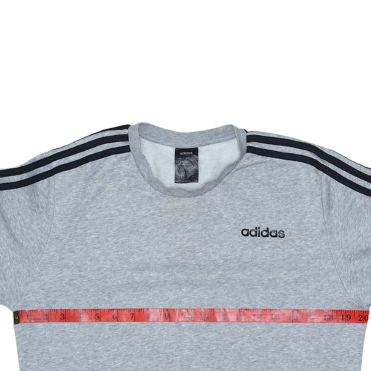 Adidas Men’s Grey Crew Neck Pullover Sweatshirt Size S