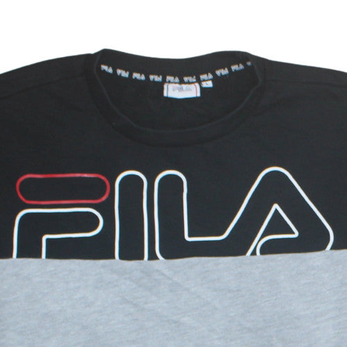 Additional view of Fila men’s black grey crew neck logo sweatshirt, size L