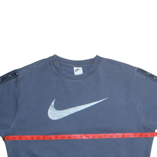 Nike Men's Blue Logo Crew Neck Pullover Sweatshirt Size L