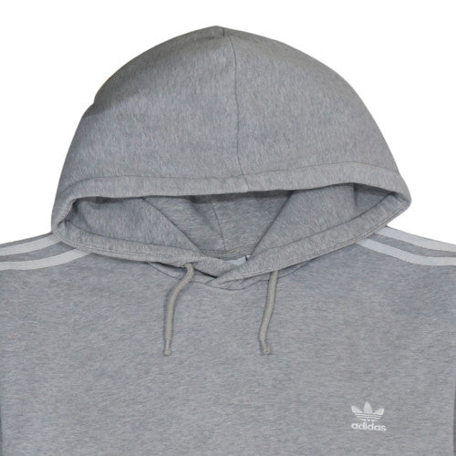 Adidas Mens Grey 2XL Pullover Hoodie with Logo and Drawstring