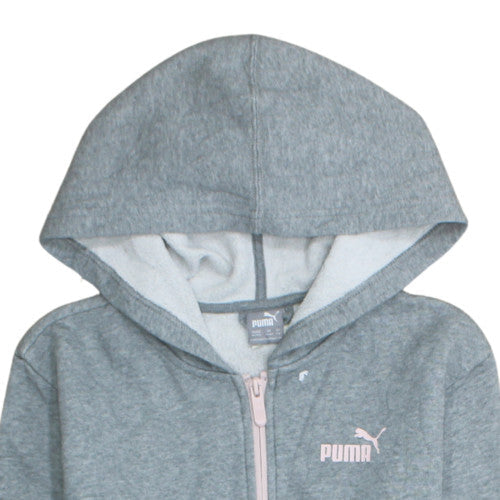 Additional view of Puma girls’ grey full zip hoodie 15-16 years fleece sportswear