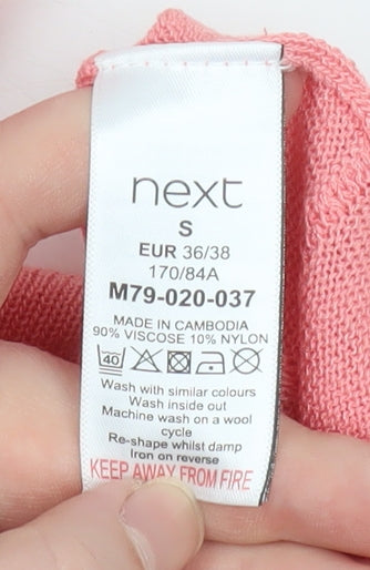 Next Womens Pink Hooded Lightweight Cardigan Size S Viscose Knit