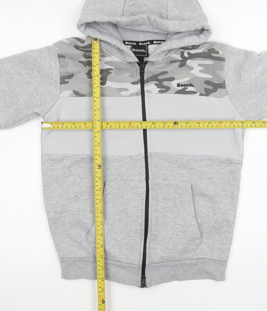 Bench Boys Grey Camo Hooded Full Zip Track Jacket 11-12 Years