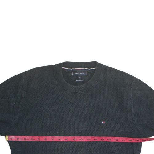 Tommy Hilfiger Men's Black Cotton Crew Neck Jumper Size S