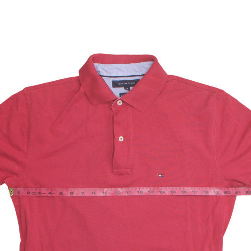 Tommy Hilfiger Men's Red Cotton Short Sleeve Polo Shirt M