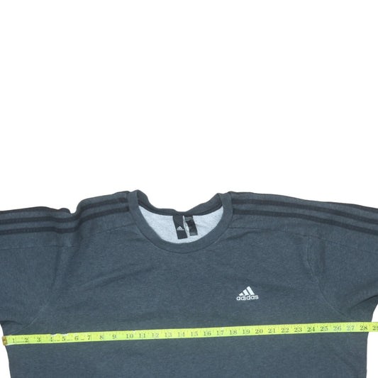 adidas Men's Grey Pullover Sweatshirt Size L Crew Neck Fleece