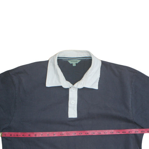 Hawkshead Men's Blue Long Sleeve Cotton Polo Shirt Size L