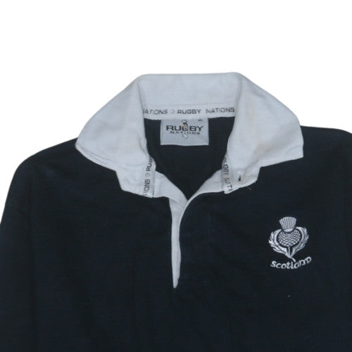 Rugby Nations Men's Black XL Collared Long Sleeve Sports Sweatshirt