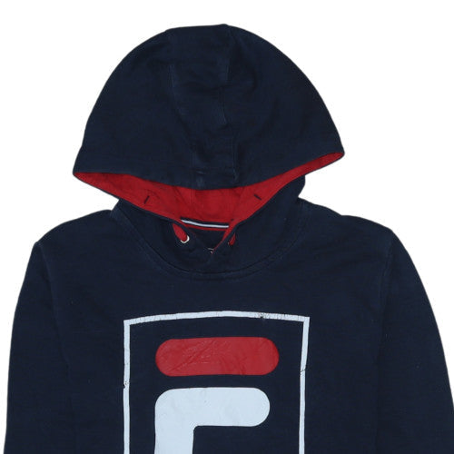 Additional view of Fila boys’ blue pullover hoodie, size 152, logo hooded sweatshirt