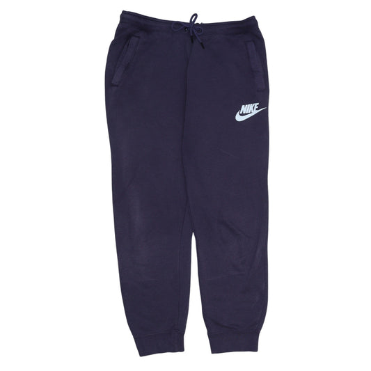 Nike Women's Blue Jogger Sweatpants M Fleece Tapered Athletic Trousers