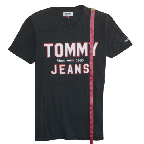 Tommy Jeans Mens Black Small Graphic Short Sleeve Crew Neck T-Shirt