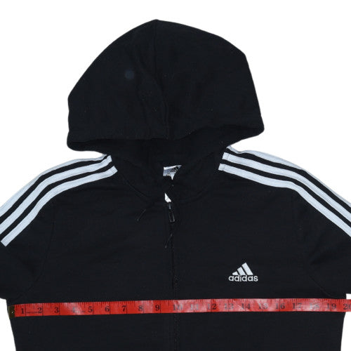 Adidas Womens Black Full Zip Hoodie Size 12-14 M Sportswear