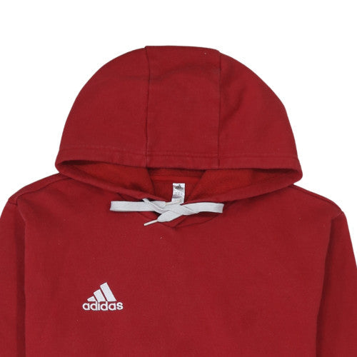 Adidas Men Red Pullover Hoodie Size M Regular Fit Sportswear