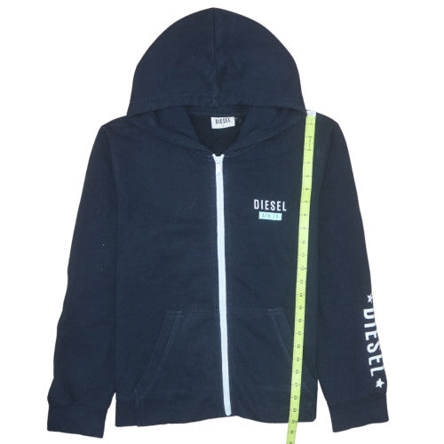 Diesel Men's Black Full Zip Hoodie L Graphic Fleece Sweatshirt