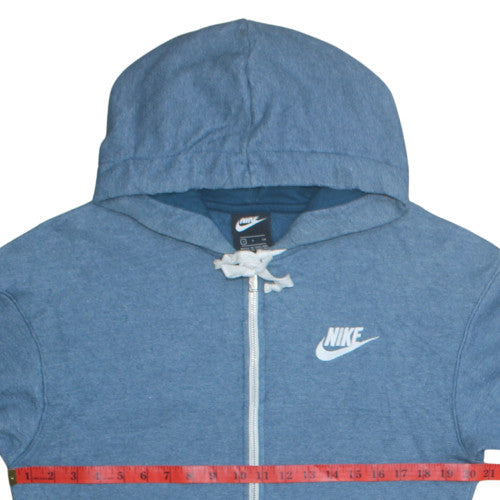 Nike Men's Blue Full Zip Hoodie Size S Lightweight Cotton Blend