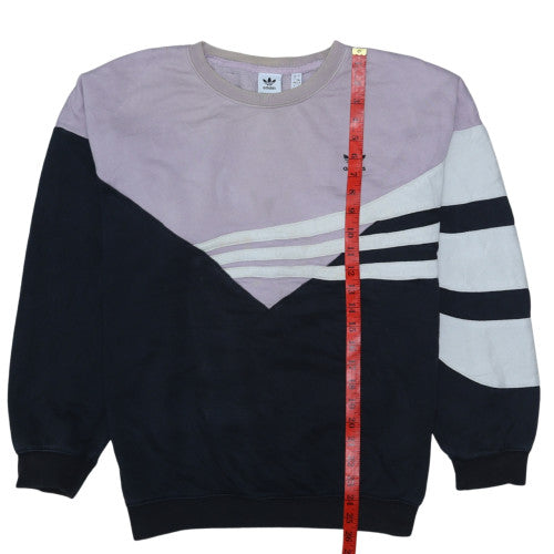 Adidas Women’s Black & Lilac Colourblock Crew Sweatshirt Size 18