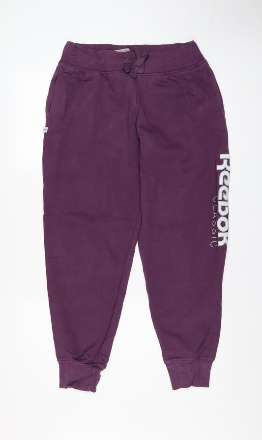 Reebok Classic Womens Purple Jogger Sweatpants S Cotton Blend