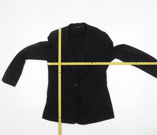 Very Women’s Black Single-Breasted Blazer UK 12 Classic Fit