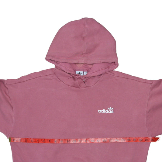 Adidas Womens Pink Pullover Hoodie XS Cotton Casual Logo Sweatshirt