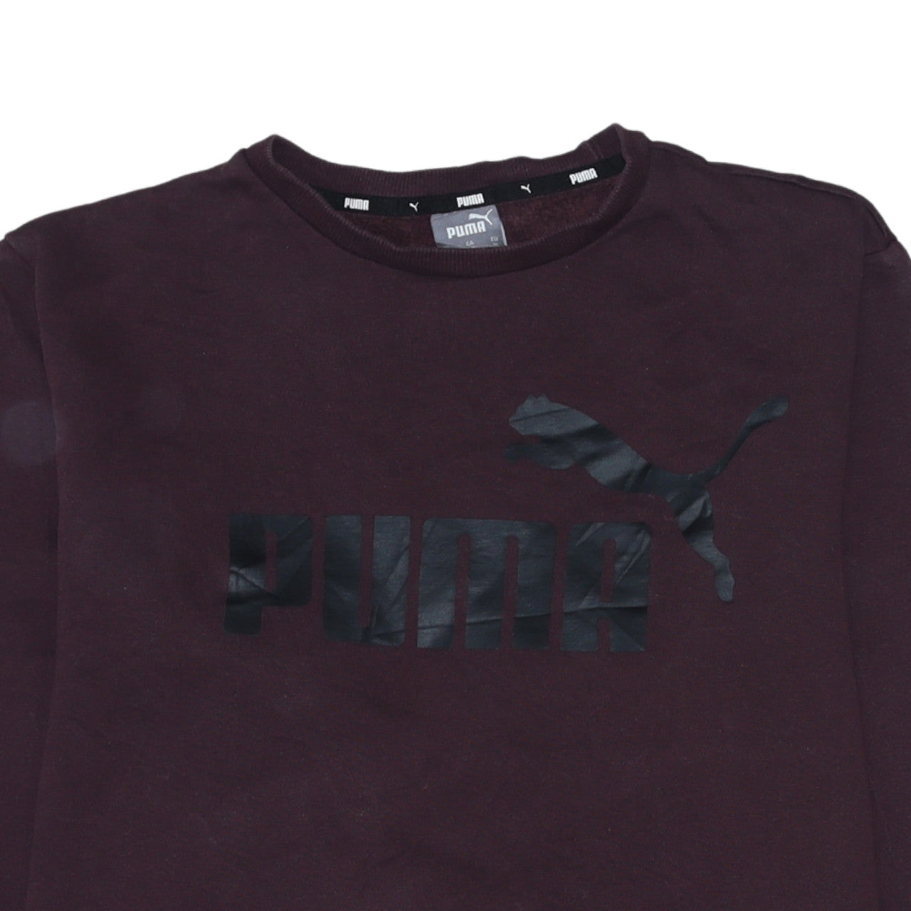 Puma Men's Brown XL Crew Neck Logo Pullover Sweatshirt