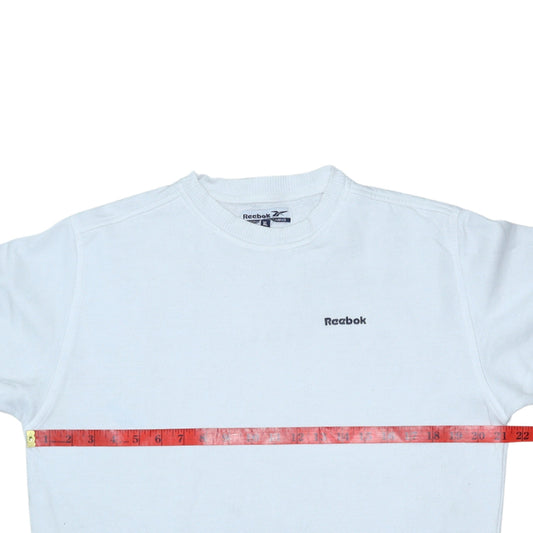 Reebok Womens White XL Crew Neck Pullover Sweatshirt