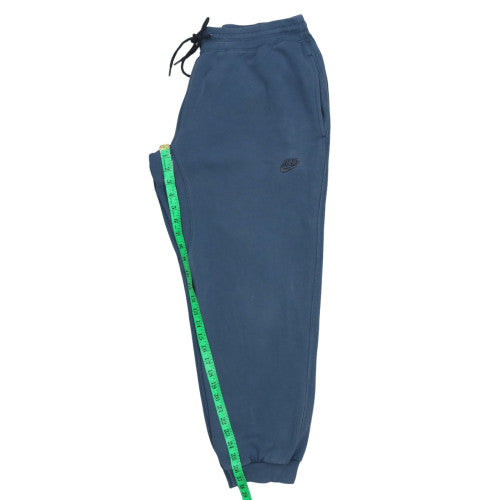 Nike Men Blue Jogger Sweatpants L Fleece Cotton Blend Drawstring Comfort