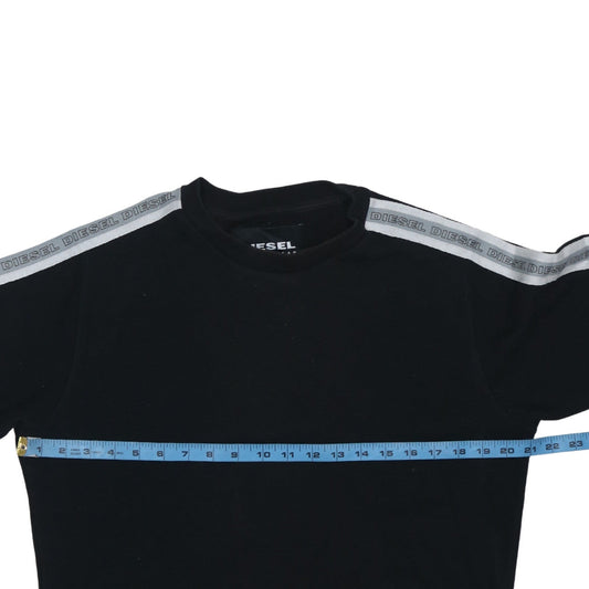 Diesel Men’s Black Crew Neck Logo Tape Sweatshirt Size M
