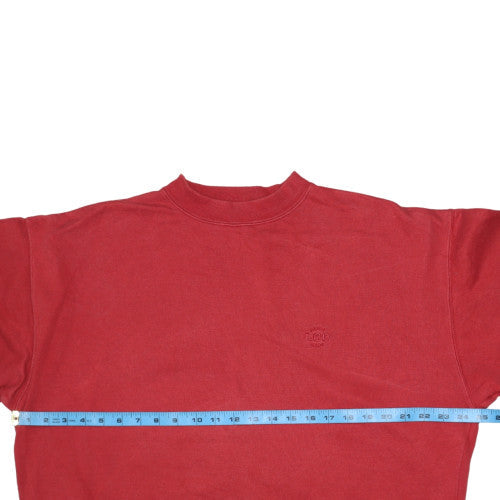Lee Mens Red Crew Neck Pullover Fleece Sweatshirt L Vintage