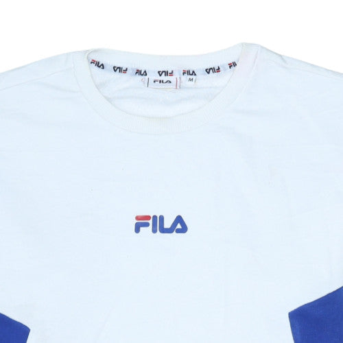 FILA Men's White Pullover Sweatshirt M Logo Sportswear