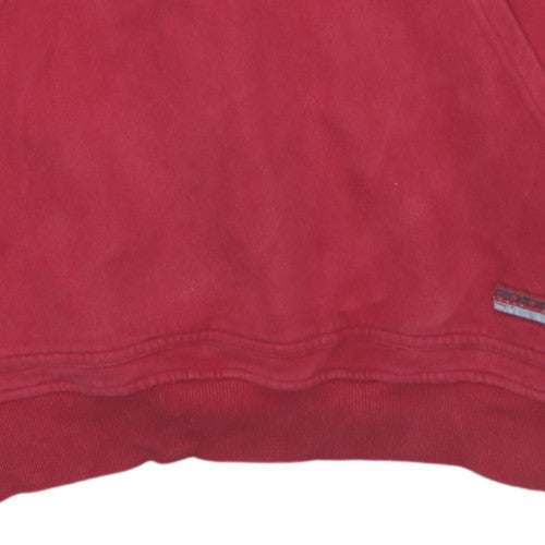Adidas Men's Red Pullover Hoodie L Sports Fleece Sweatshirt