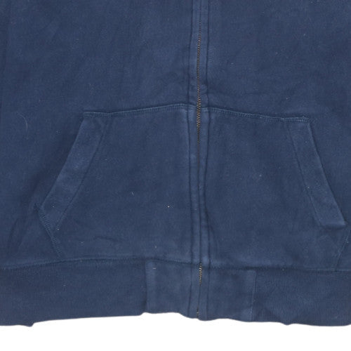 Additional view of Gap Kids boys’ navy blue full zip hoodie 13xl cotton fleece sweatshirt