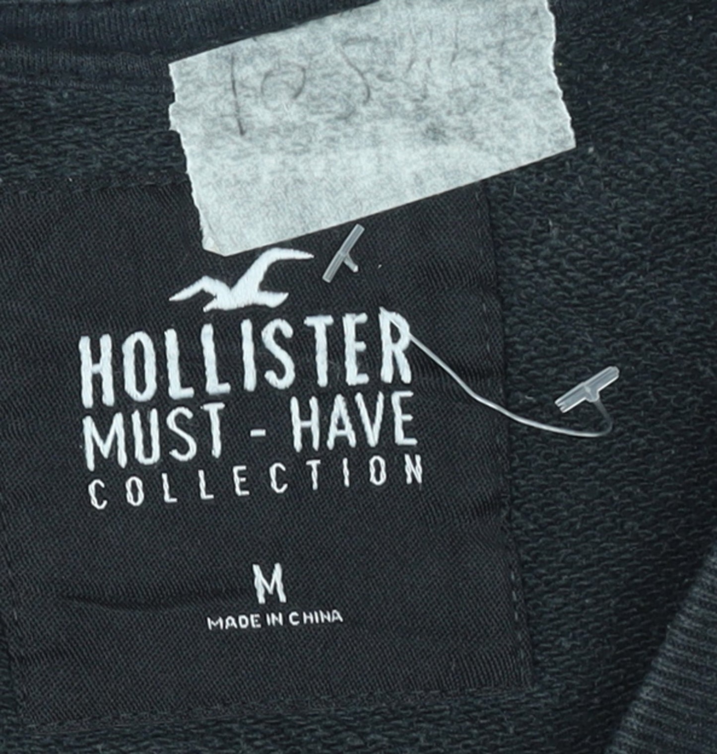 Hollister Men's Black Pullover Sweatshirt M Logo Crewneck