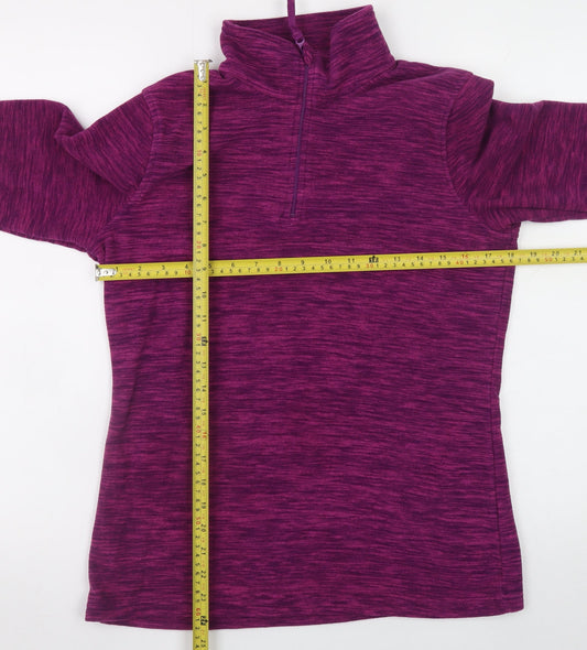 Mountain Warehouse Womens Purple 1/2 Zip Fleece Sweatshirt Size 12