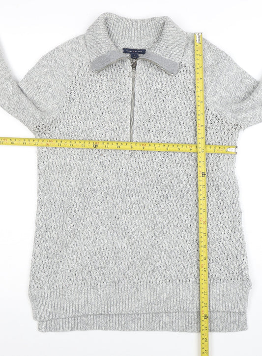 Tommy Hilfiger Men's Grey Half Zip Knit Jumper Size M