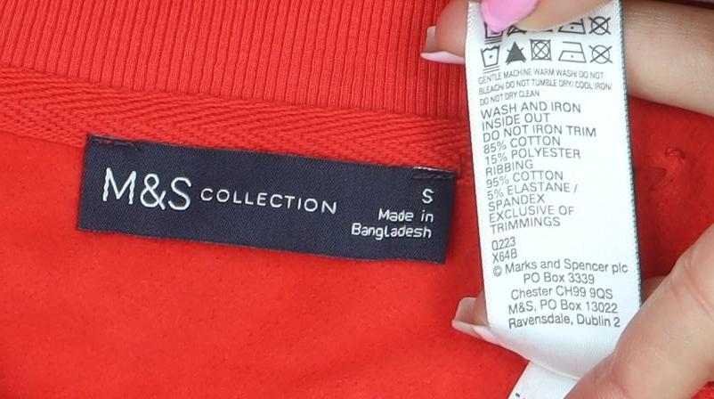Marks and Spencer Womens Red Rhinestone Pullover Sweatshirt Size S