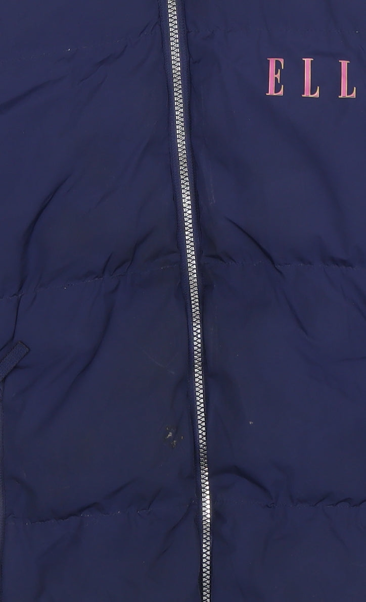 Additional view of ELLE Junior girls’ blue hooded puffer jacket 14-15 years winter full zip