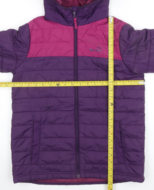 Peter Storm Girls Purple Puffer Jacket 11-12 Years Hooded Winter Coat