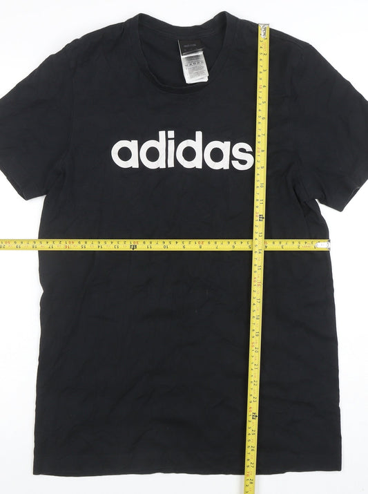 adidas Men's Black Small Logo Sports Cotton T-Shirt