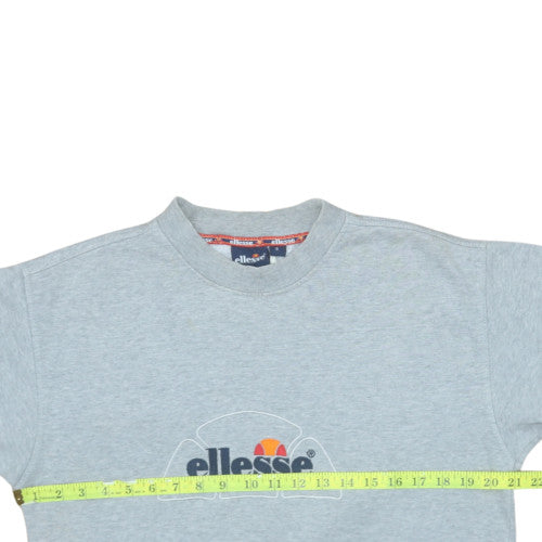 Ellesse Men's Grey Small Crew Neck Pullover Sweatshirt