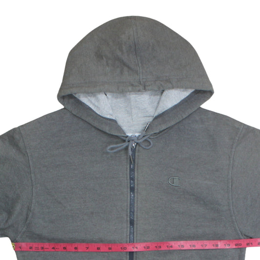 Champion Men's Grey Full Zip Hoodie Size S Cotton Blend